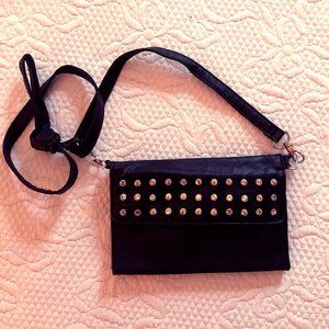 Black purse with gem detail